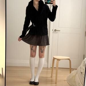 Vintage black shearling jacket